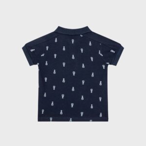 Polo marine à motifs