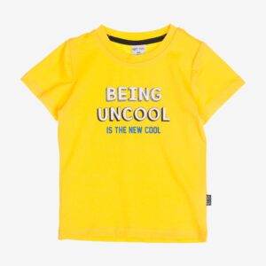 T-shirt jaune « BEING UNCOOL »