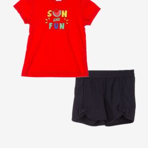 Ensemble t-shirt rouge « SUN AND FUN »
