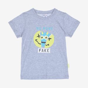 T-shirt gris « NO FAKE »