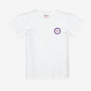 T-shirt blanc fleur violette