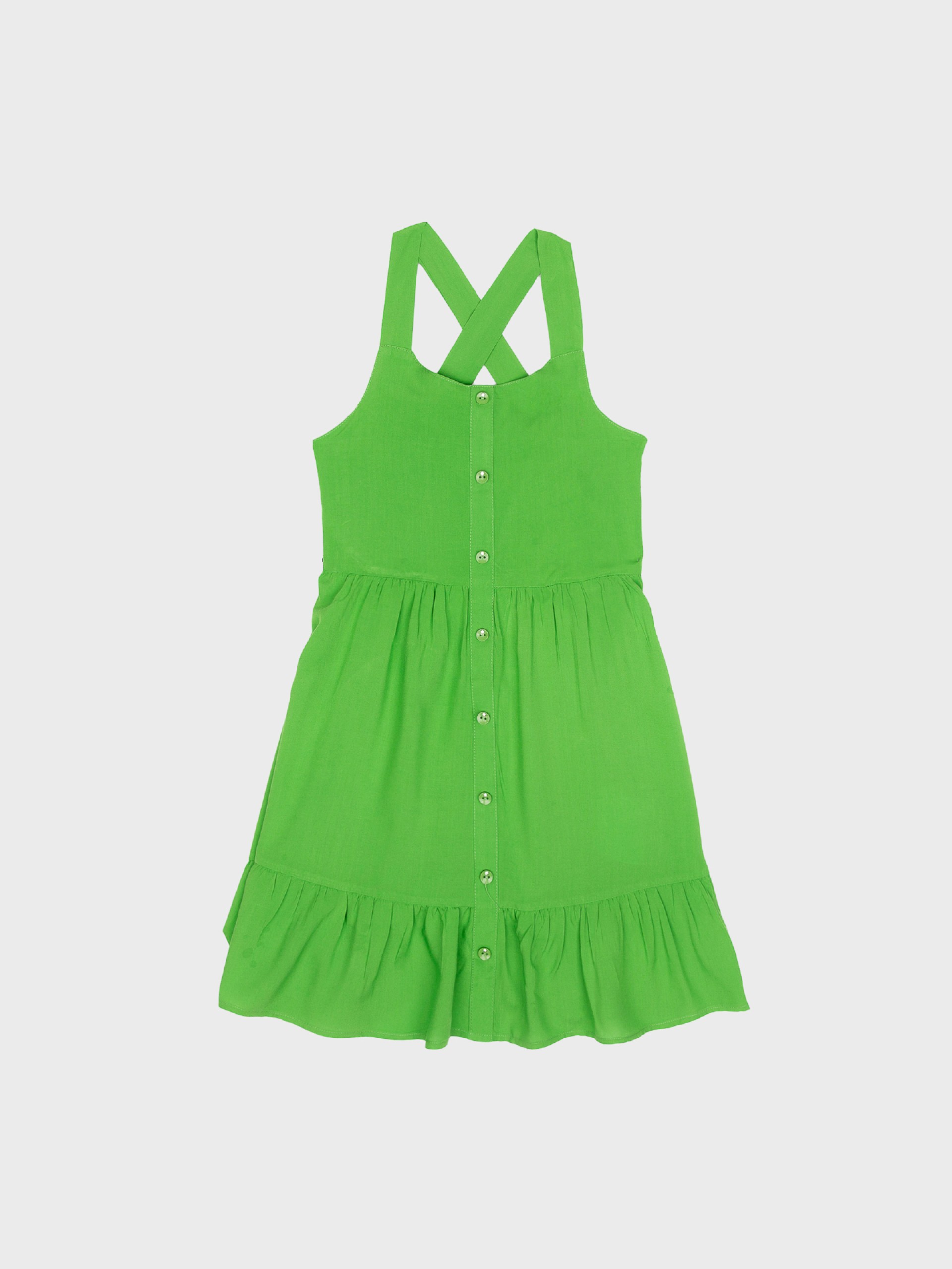 robe d'été verte jolie pas cher vêtement enfant fille ado boutique saint martin en haut monts du lyonnais