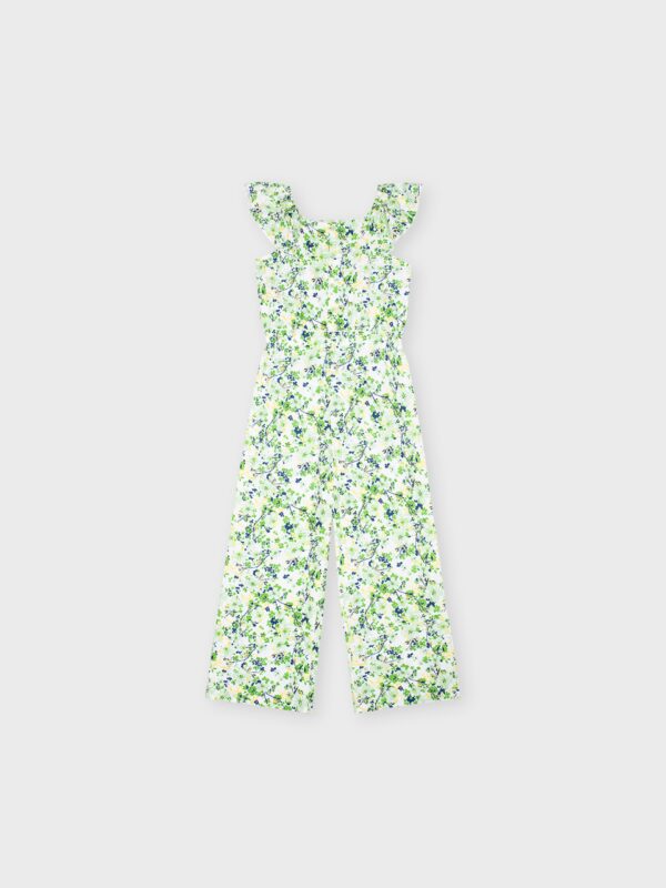 Combinaison verte à fleurs tenue été boutique vêtement enfant fille ado saint martin en haut monts du lyonnais