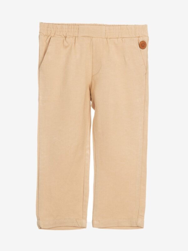 pantalon en lin beige idéal cérémonie vêtement enfant bébé garçon boutique saint martin en haut monts du lyonnais