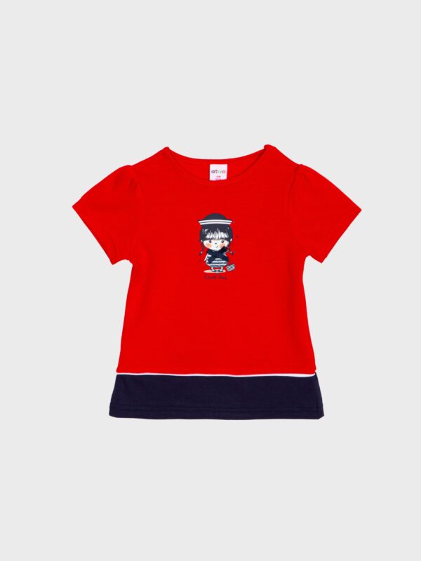 tunique rouge pour petite fille bébé agréable au toucher douce t-shirt idéal pour l'été confortable boutique saint martin en haut dans les monts du lyonnais