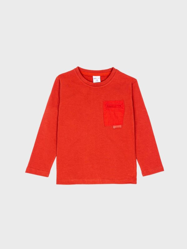 pull rouge pour bébé garçon vêtement idéal pour mi saison printemps automne boutique saint martin en haut dans les monts du lyonnais