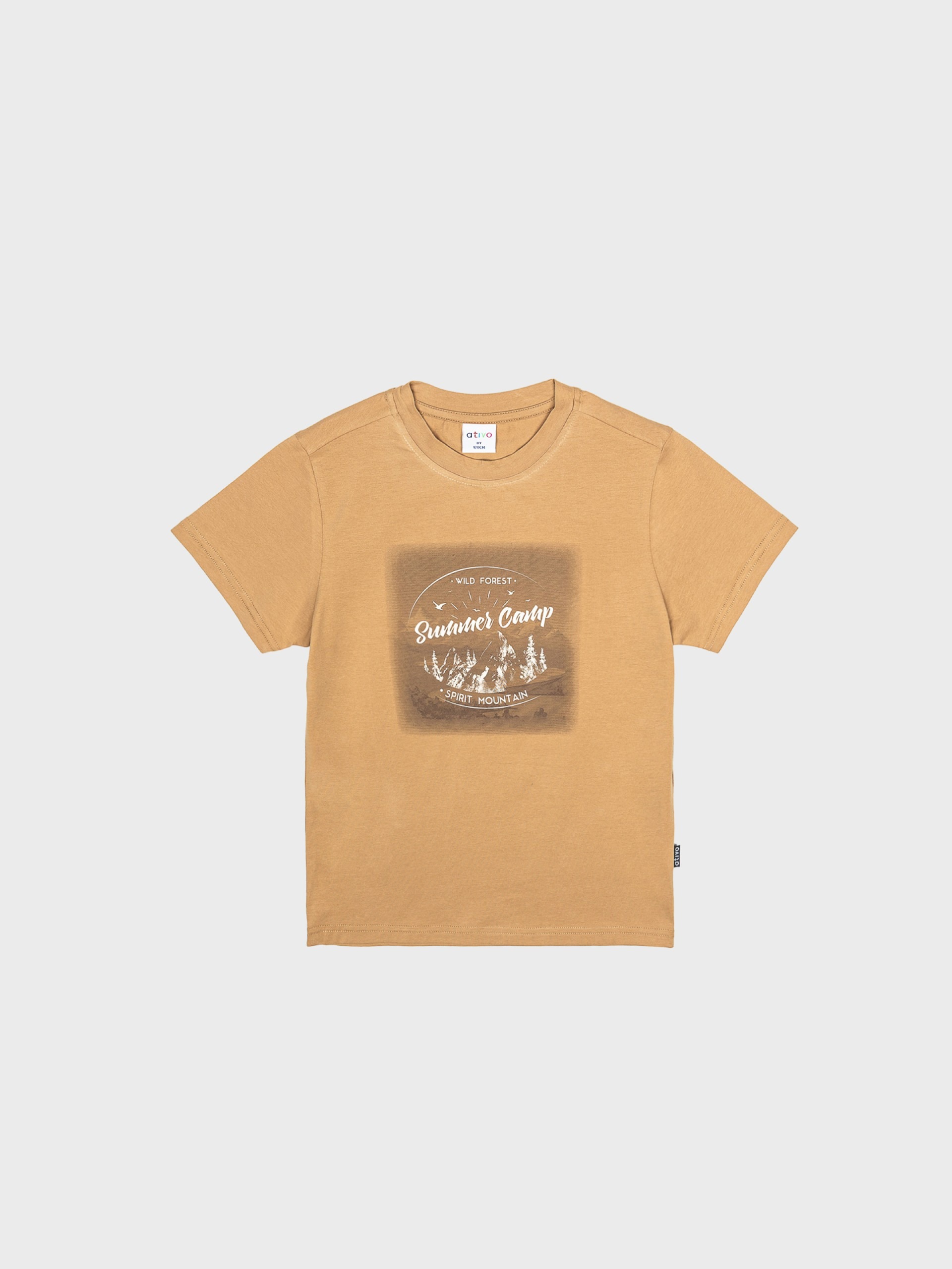 t-shirt manches courtes marron tenue printemps été vêtement enfant garçon boutique saint martin en haut monts du lyonnais