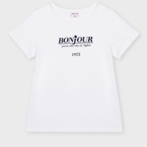 T-shirt blanc « BONJOUR »