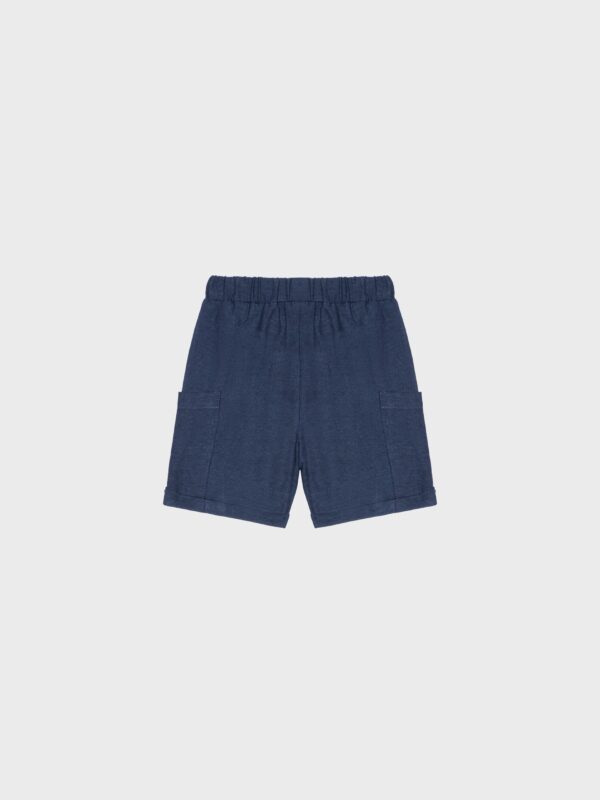 short en lin marine léger et agréable au porter vêtement pour enfant bébé garçon printemps et été boutique saint martin en haut