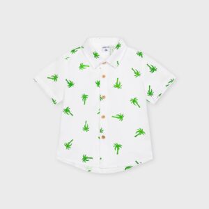 Chemise blanche palmiers verts
