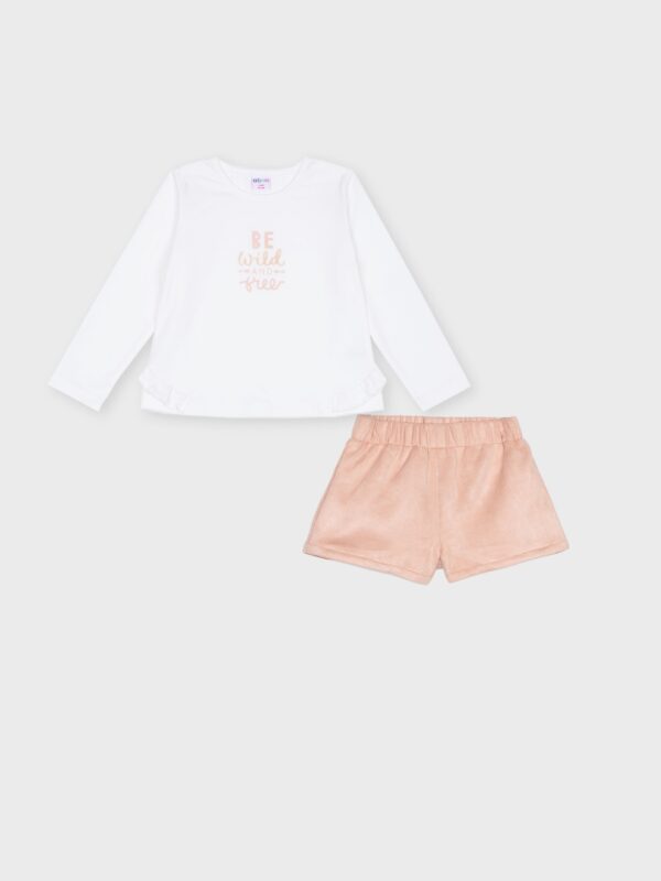 ensemble pull et short idée cadeau naissance pour une petite fille boutique de vêtements pour enfants à saint martin en haut dans les monts du lyonnais