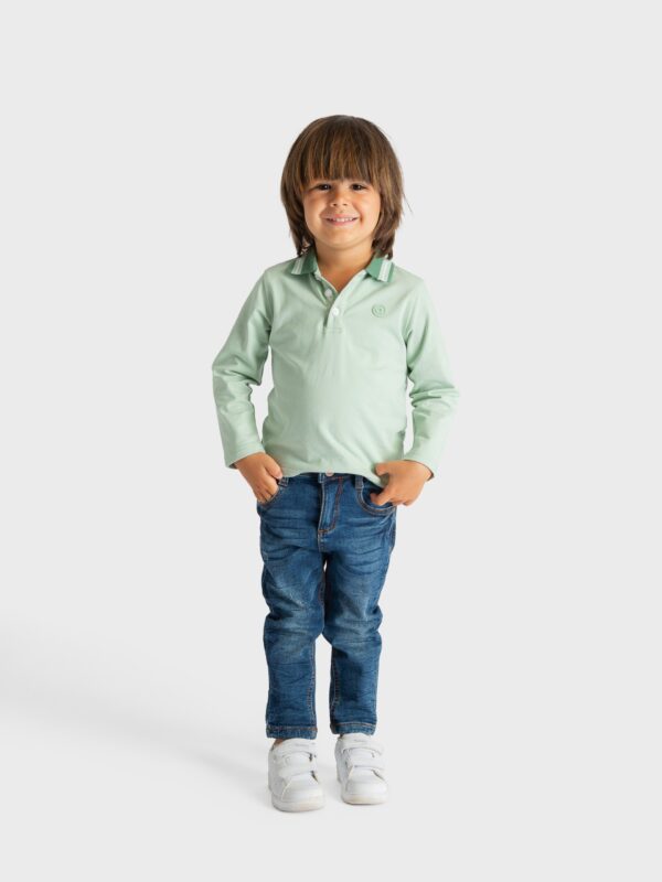 polo vert clair pour petit garçon, idéal cadeau naissance, boutique de vêtements pour enfants à saint martin en haut dans les monts du lyonnais