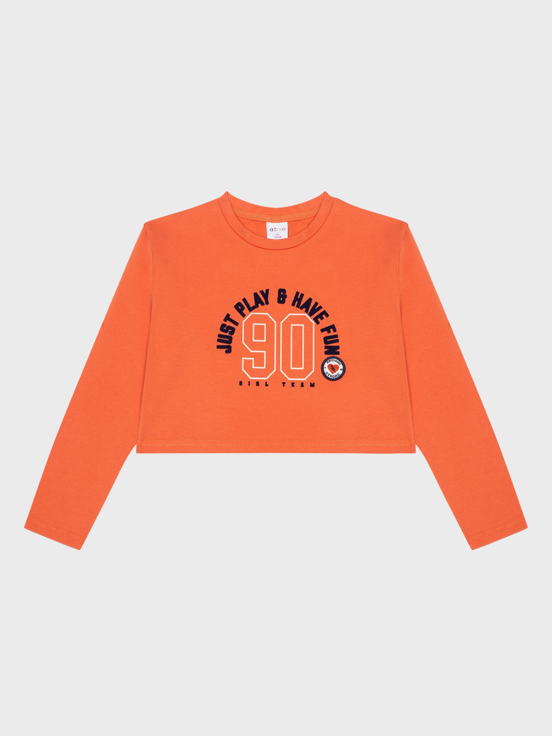 pull orange crop top idéal pour filles et ados, idée cadeau, boutique de vêtements pour enfants à saint martin en haut dans les monts du lyonnais