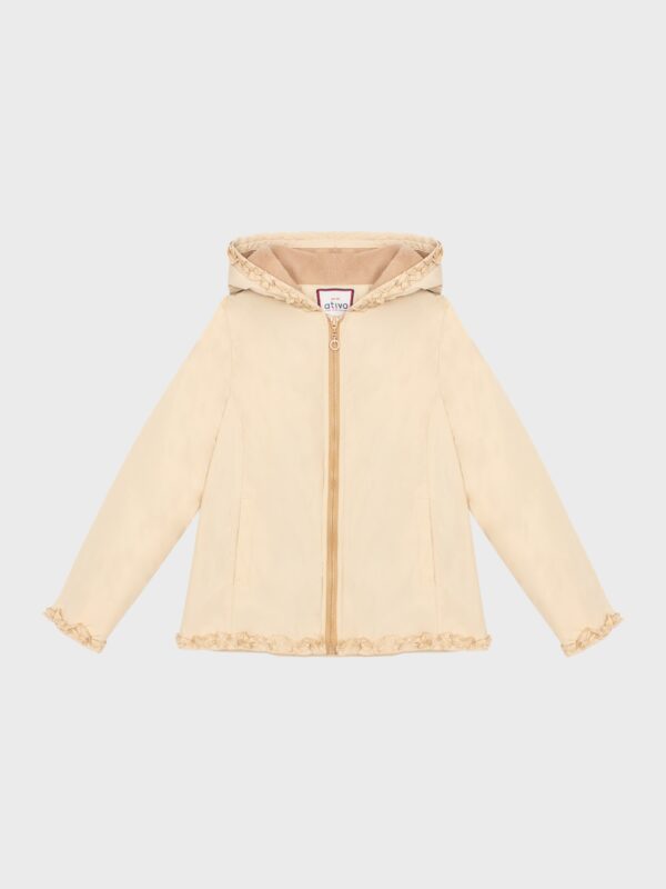 blouson beige pour filles et ados, parka beige, boutique de vêtements pour enfants à saint martin en haut dans les monts du lyonnais