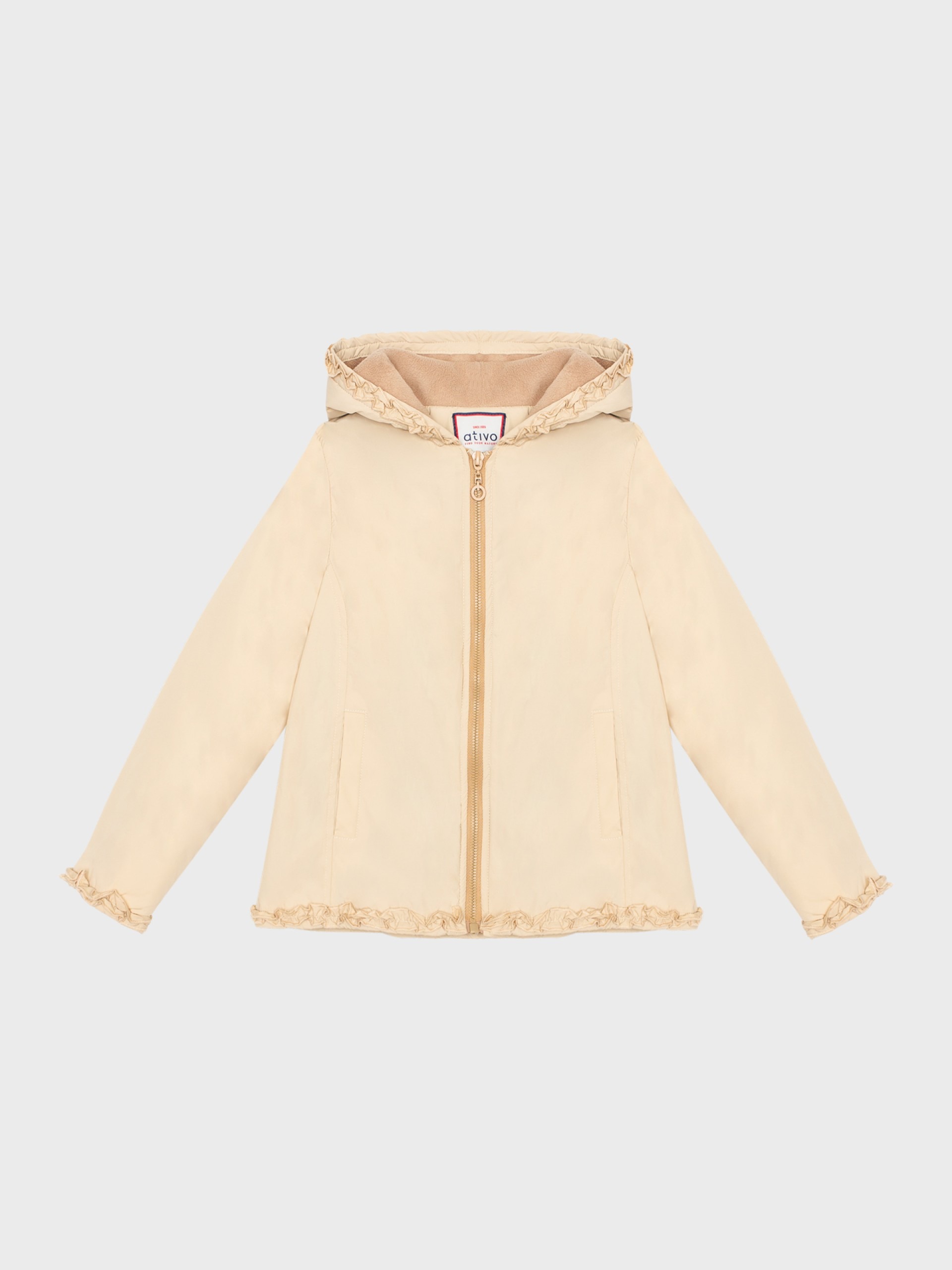 blouson beige pour filles et ados, parka beige, boutique de vêtements pour enfants à saint martin en haut dans les monts du lyonnais