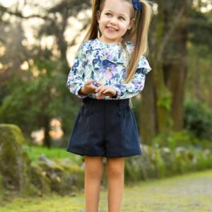 Blouse fleurie verte et bleue