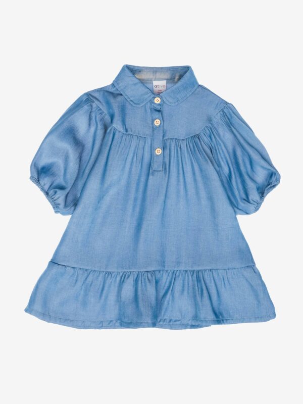 robe bleu jean, idéal pour un cadeau de naissance fille, bébé, boutique de vêtements pour enfants à saint martin en haut