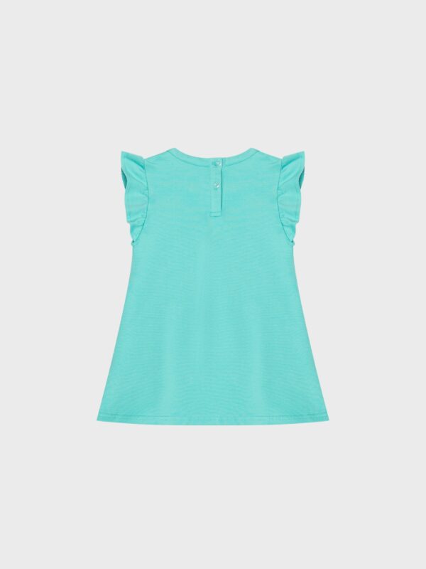 Robe d'été, couleur vert d'eau pour bébés filles, boutique de vêtements pour enfants à Saint Martin en Haut, dans les Monts du Lyonnais.