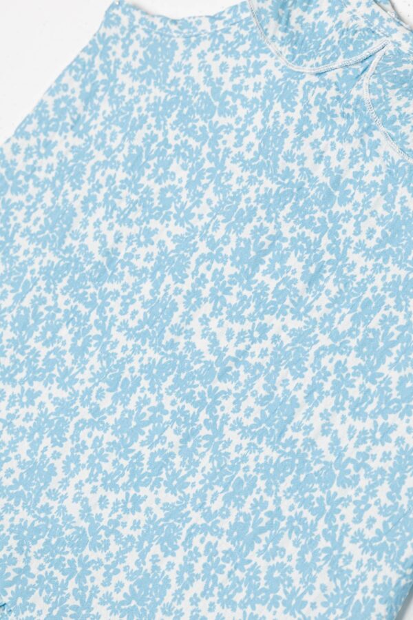 Robe blanche et bleue col claudine – Image 3
