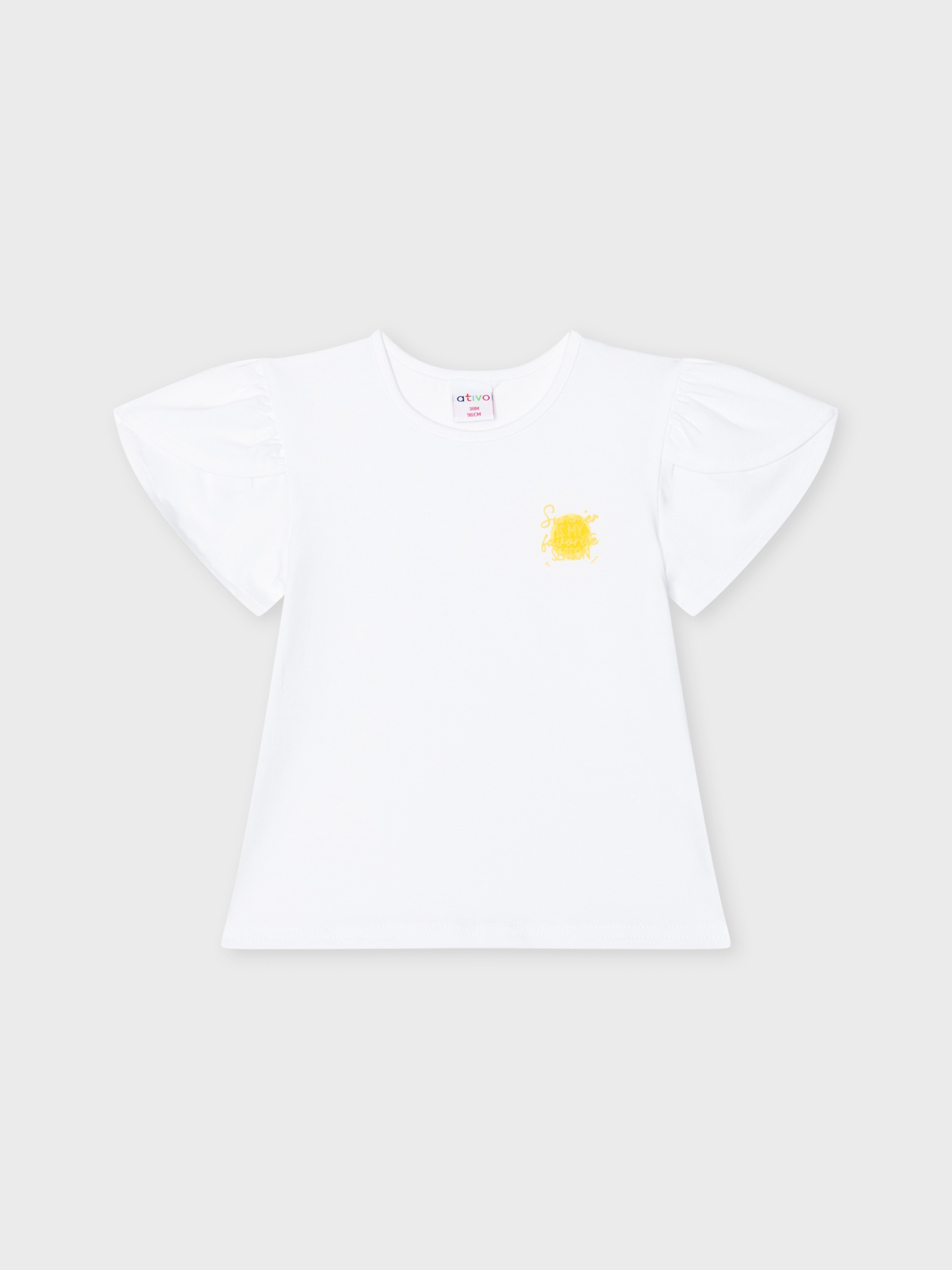 T-shirt blanc pour petite fille, boutique de vêtement pour enfants à Saint Martin-en-Haut, dans les Monts du Lyonnais