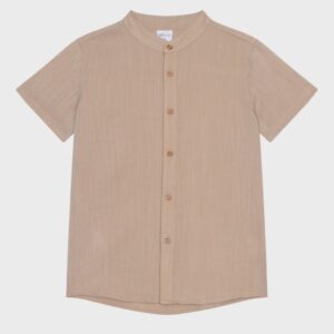 Chemise beige col mao