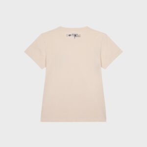 T-shirt beige poche rayée bleue