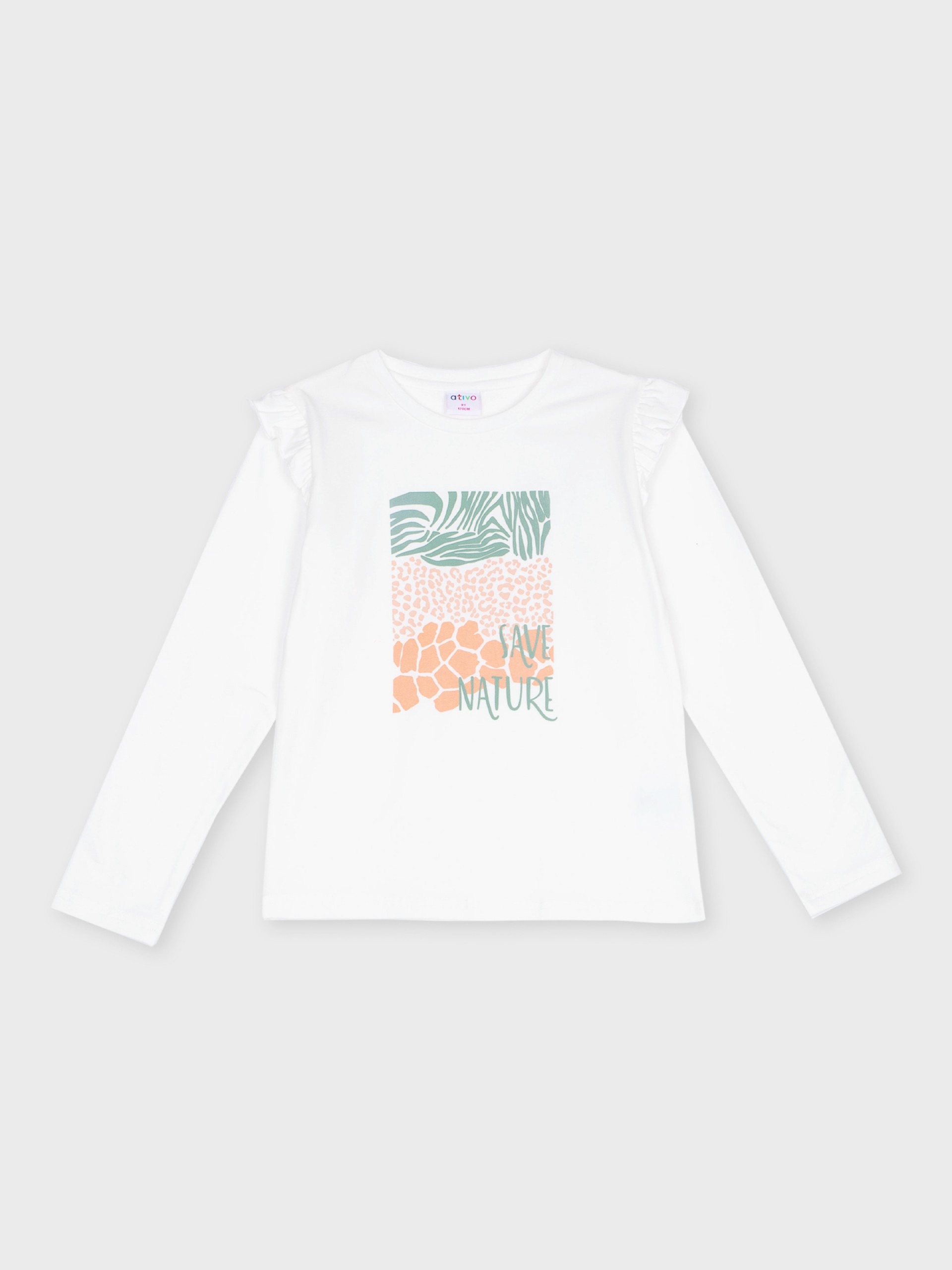 Pull fin blanc, motif nature, pour filles et ados, boutique de vêtements pour enfants à Saint Martin en Haut, dans les Monts du Lyonnais.