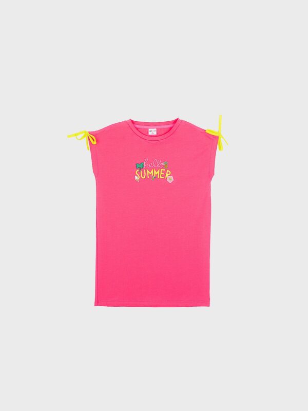 Robe d'été rose, agréable à porter, légère, boutique de vêtements pour enfants à Saint Martin en Haut, dans les Monts du Lyonnais