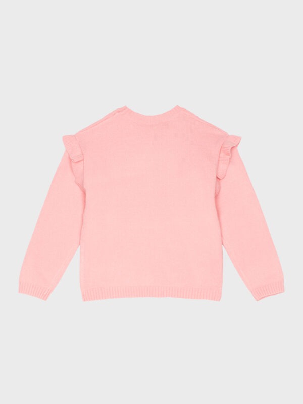Pull rose pour filles et ados, boutique de vêtements pour enfants à Saint Martin en Haut, dans les Monts du Lyonnais.