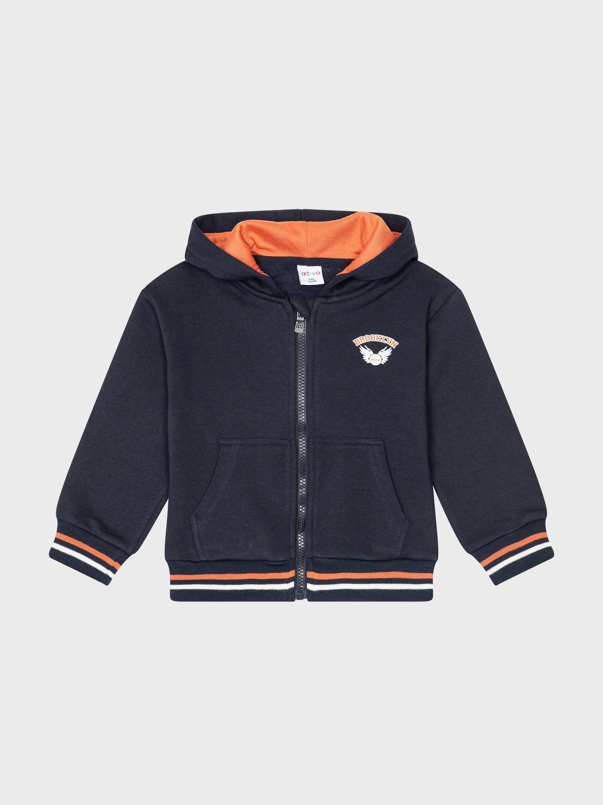 Veste marine à capuche avec fermeture éclair et poches à l'avant, pour bébés garçons, boutique de vêtements pour enfants à Saint Martin en Haut dans les Monts du Lyonnais