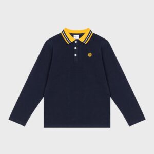 Polo marine col jaune