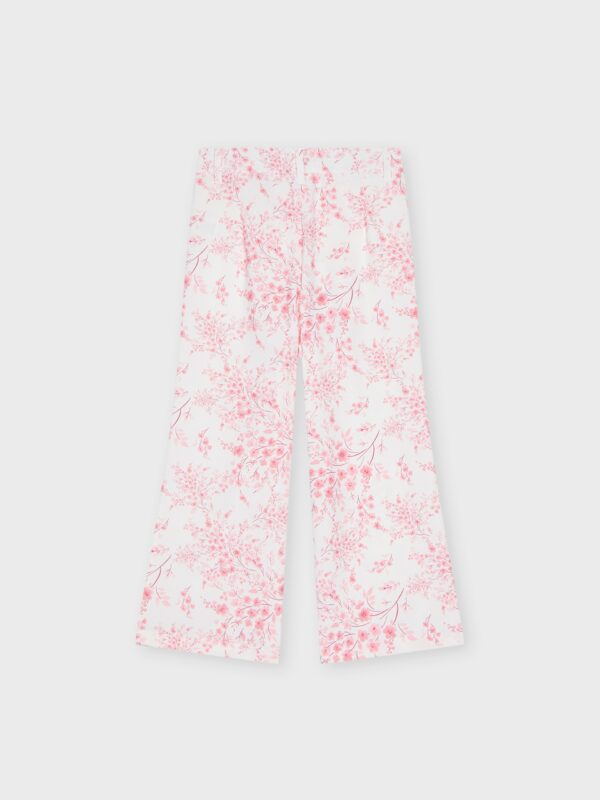 Pantalon blanc à fleurs roses – Image 2