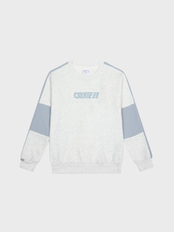Pull gris chiné, pour garçons et ados, boutique de vêtements pour enfants à Saint Martin en Haut, dans les Monts du Lyonnais.
