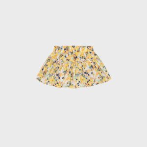 Jupe et bloomer orange et fleurs jaunes