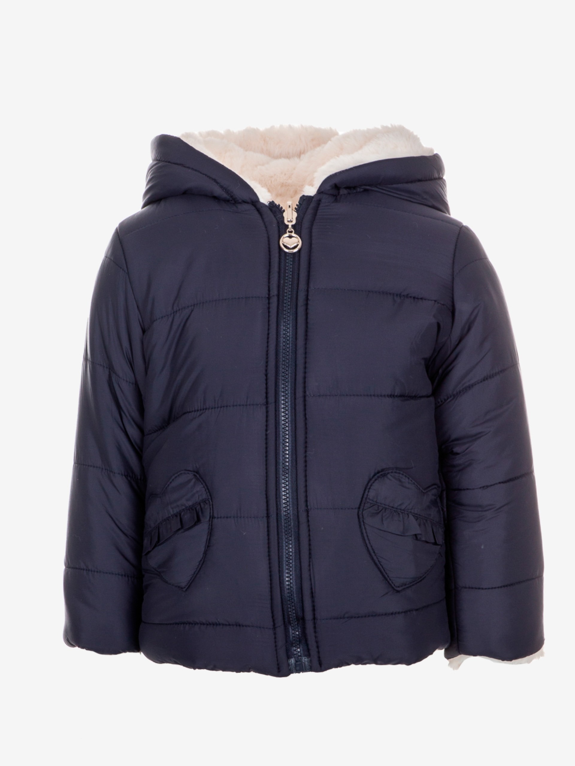 doudoune douillette marine pour bébé fille, idéal pour l'hiver, boutique de vêtements pour enfants à saint martin en haut