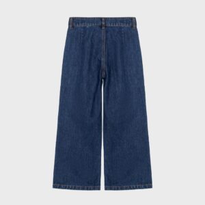 Jean bleu ceinture beige