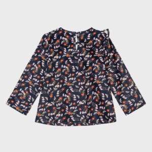 Blouse marine avec fleurs et abeilles