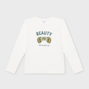 Pull blanc papillons