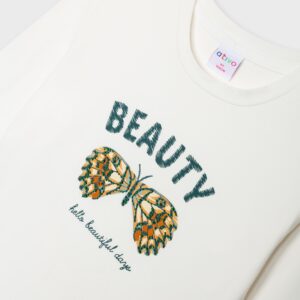 Pull blanc papillons