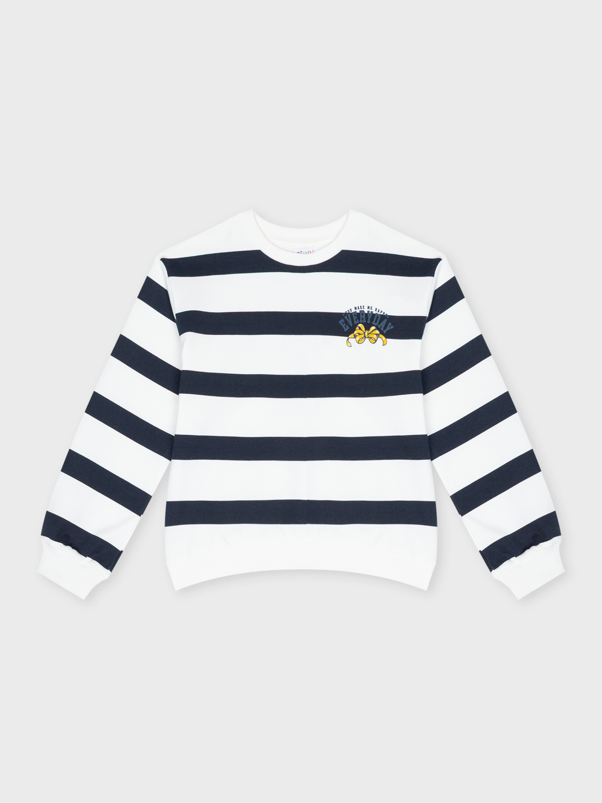 sweat rayé blanc et marine pour filles et ados, boutique de vêtements pour enfants à saint martin en haut