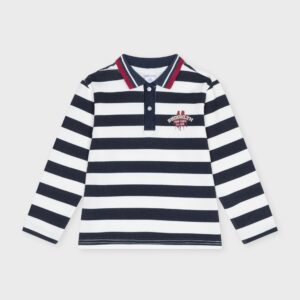 Polo rayé marine et blanc BROOKLYN