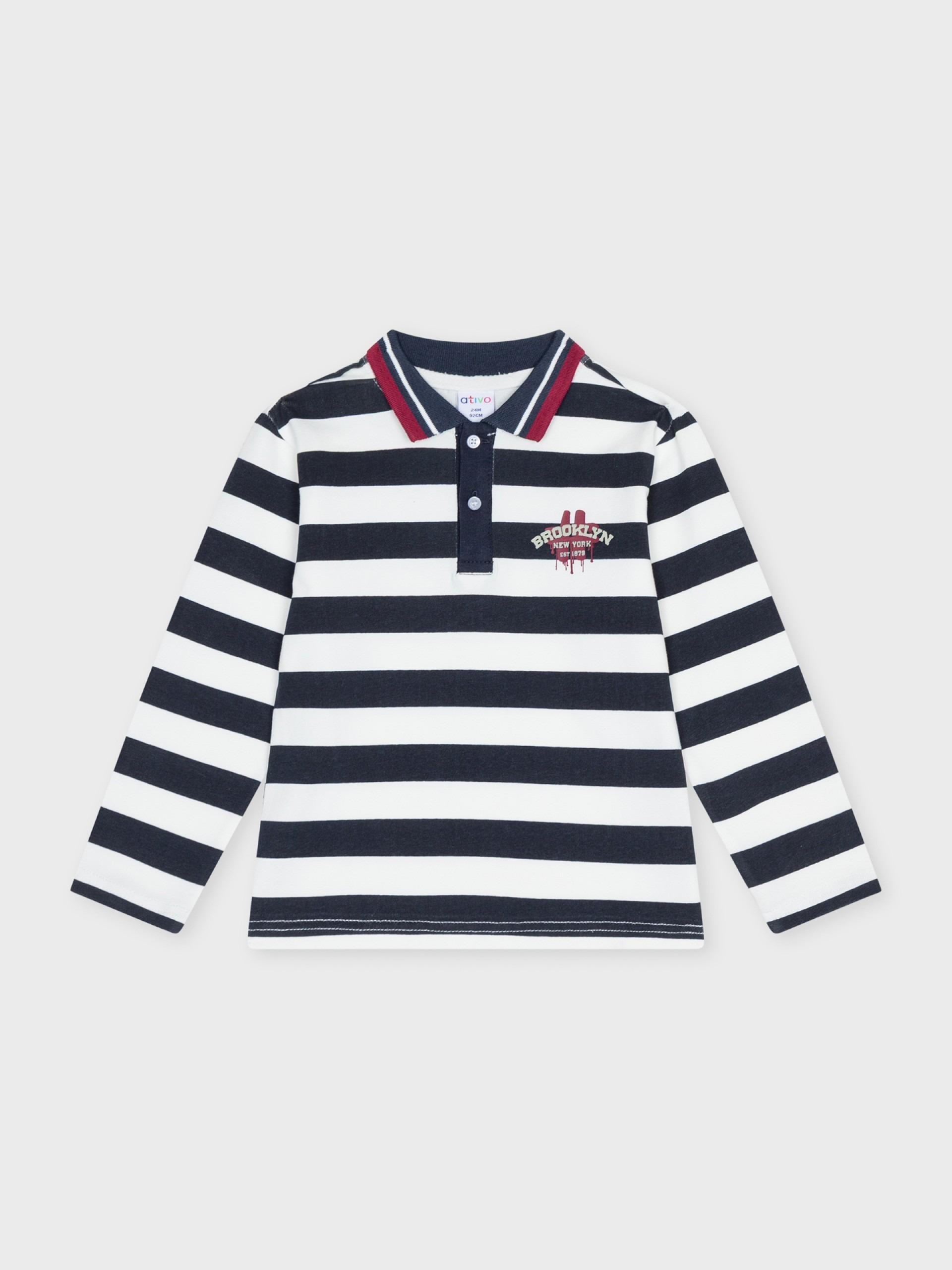 polo pour bébé garçon, rayé marine et blanc, idéal cadeau naissance, boutique de vêtements pour enfants à saint martin en haut dans les monts du lyonnais