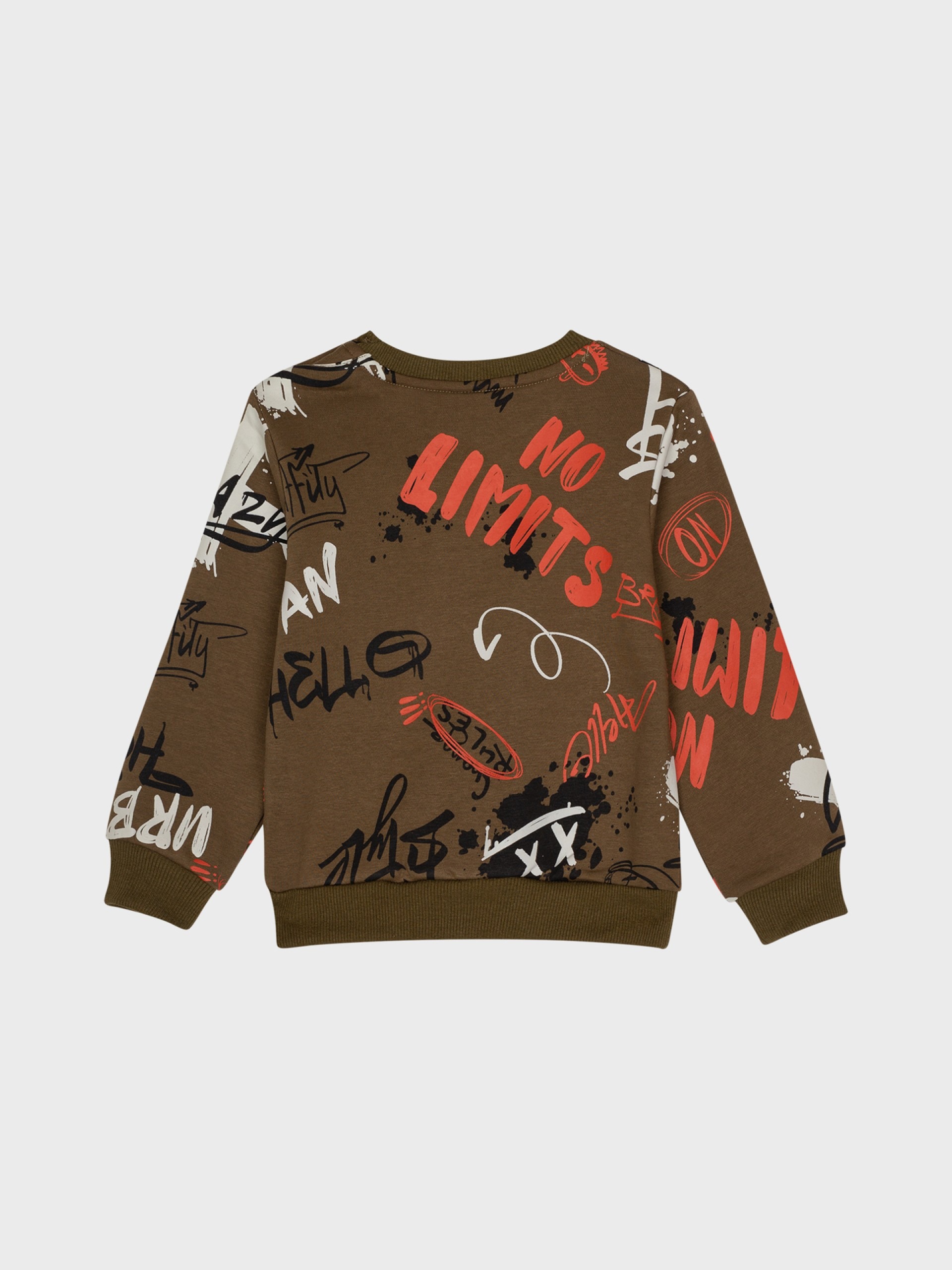 sweat kaki avec tags pour bébé garçon, idéal cadeau naissance, boutique de vêtements pour enfants à saint martin en haut dans les monts du lyonnais