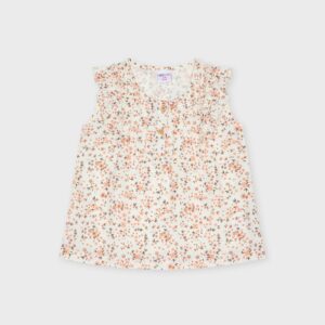 Blouse fleurie orange