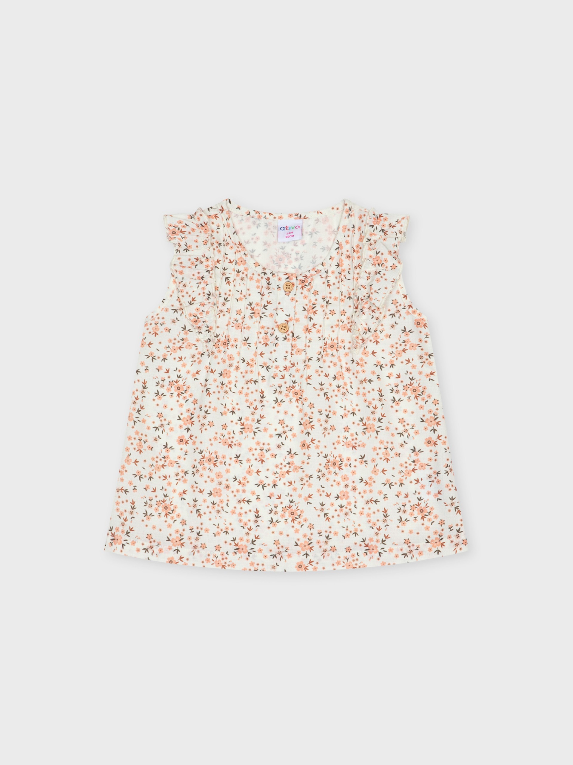 blouse fleurie manches courtes pour bébé fille, tenue pour l'été, boutique de vêtements pour enfants à saint martin en haut dans les monts du lyonnais