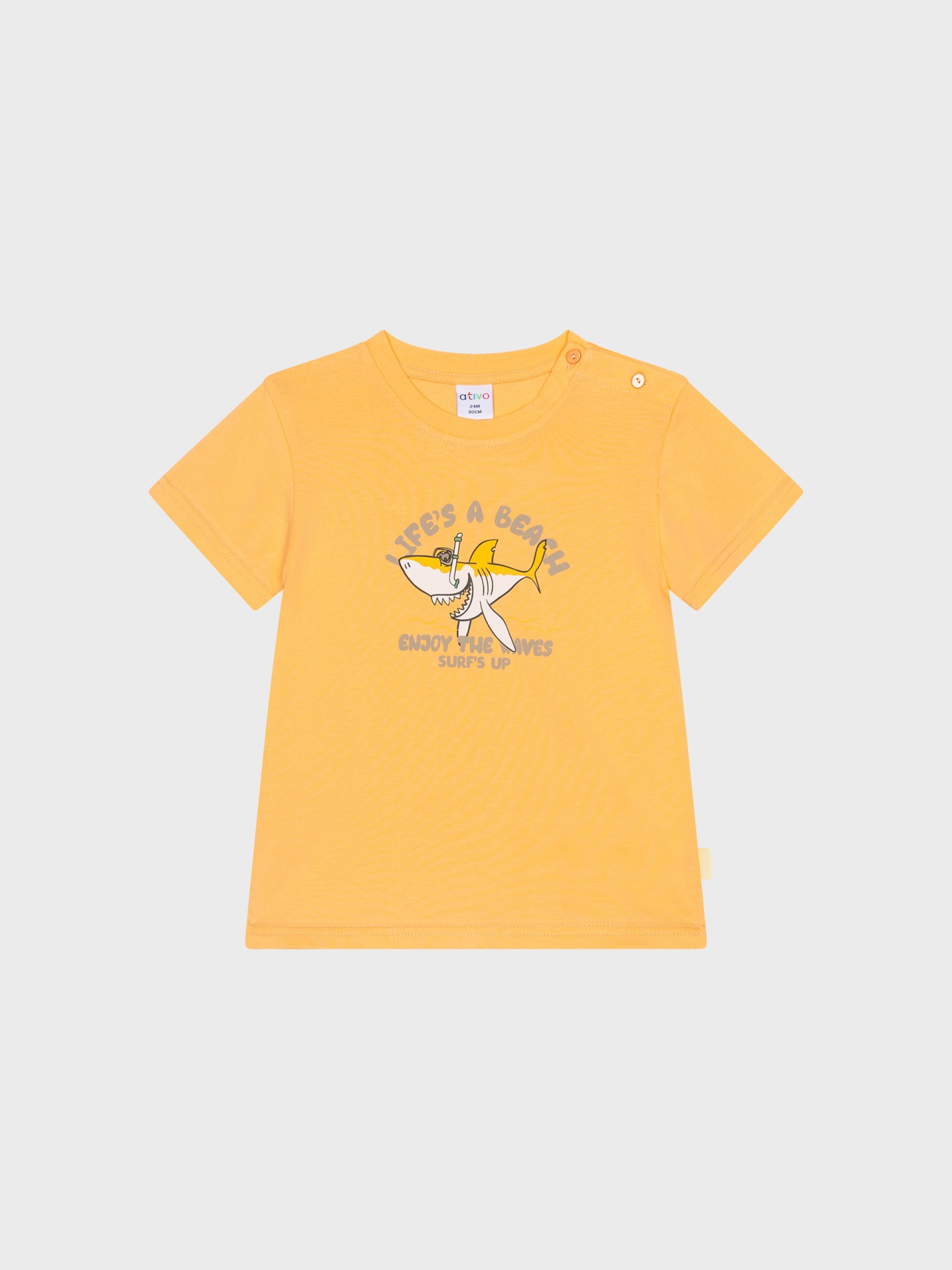 t-shirt coloré orange pour bébé garçon pour l'été, boutique de vêtements pour enfants à saint martin en haut dans les monts du lyonnais