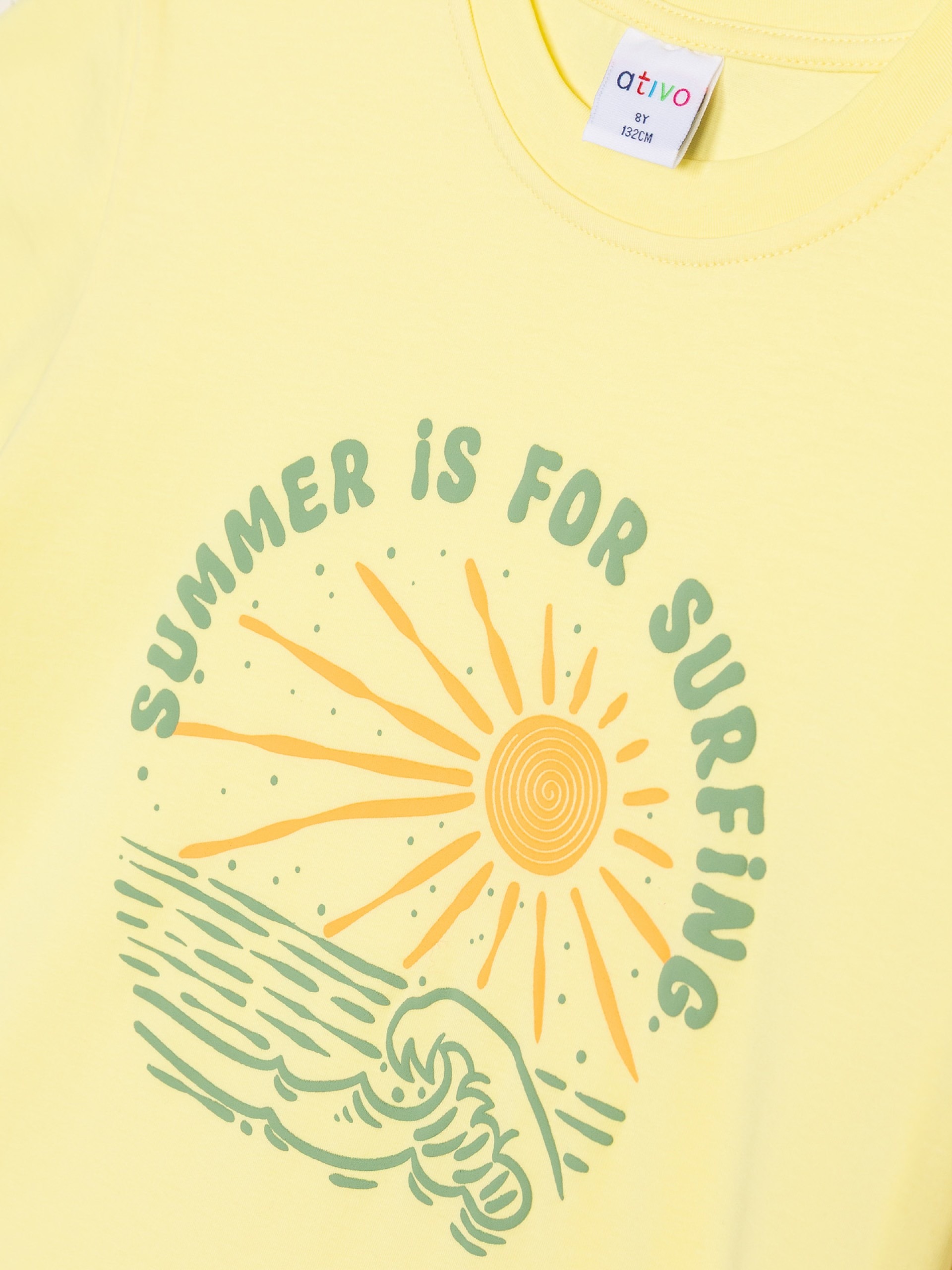 T-shirt jaune SUMMER IS FOR SURFING – Image 3