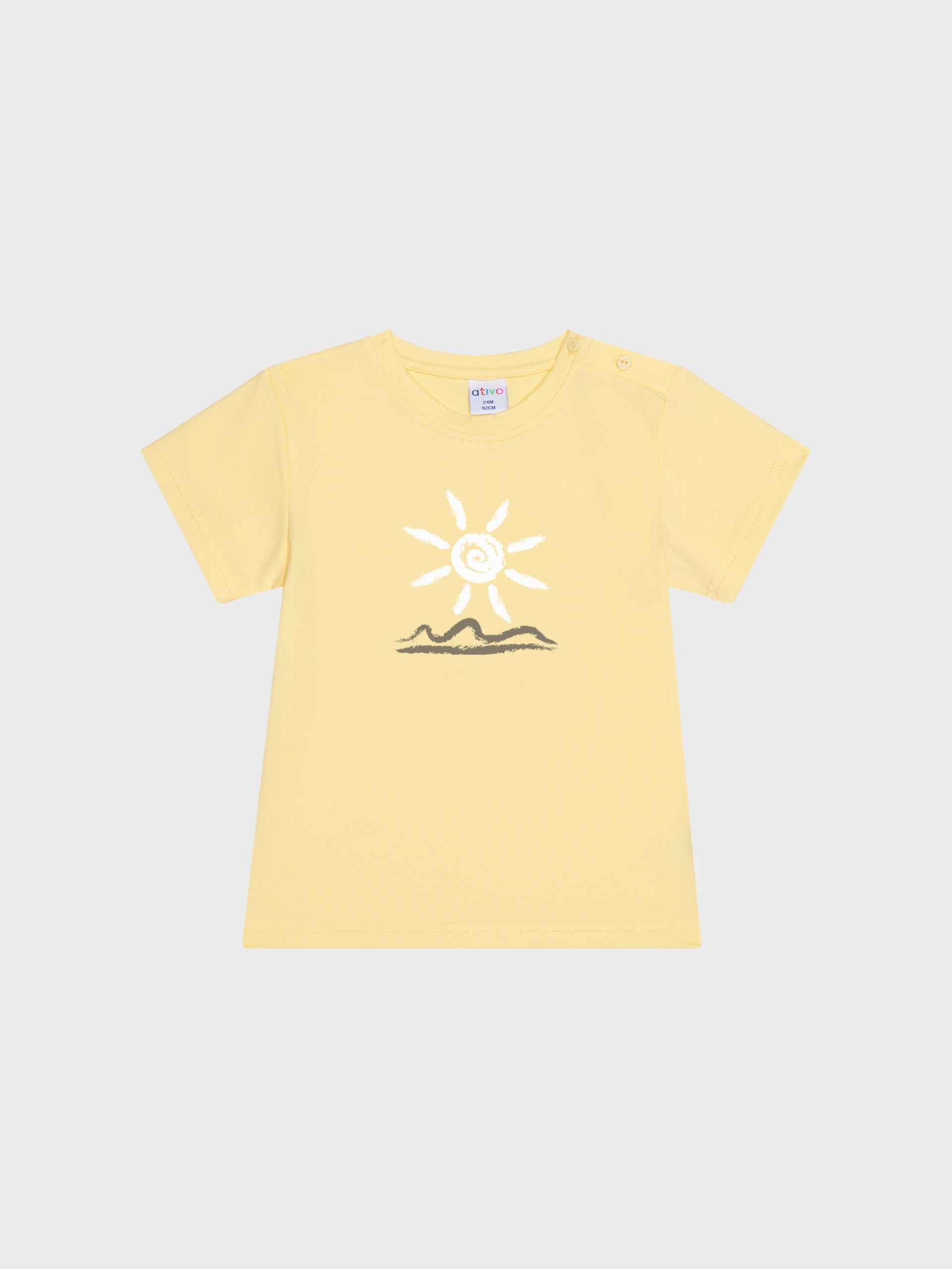 t-shirt jaune manches courtes pour l'été, pour bébé garçon, boutique de vêtements pour enfants à saint martin en haut dans les monts du lyonnais