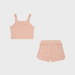 Ensemble top et short rose clair