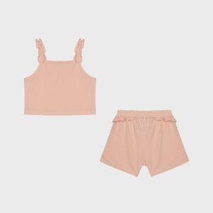 Ensemble top et short rose clair